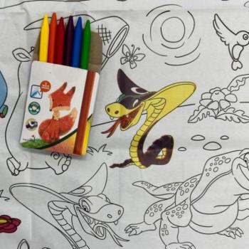 Színező abrosz zsírkrétával - Safari kép