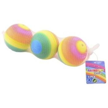 Szivárvány színű labda, 6 cm 3 db /csomag kép