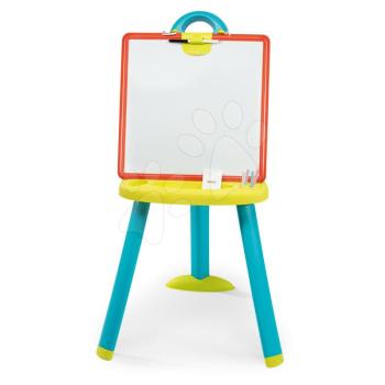 Tanulótábla kétoldalas Activity Plastic Board Smoby 2in1 mágneses filctollal és krétával írható 7 kiegészítővel kép