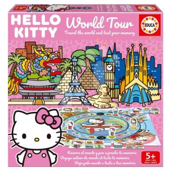 Társasjáték Hello Kitty World Tour Educa játéktábla 2 játékos számára spanyol angol francia és portugál nyelven 5 évtől kép