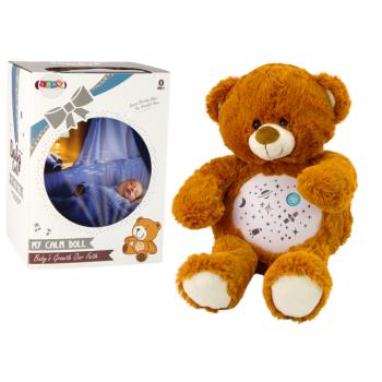 Teddy Bear Sleeping Lights Sounds Night and Day Mode Barna kép