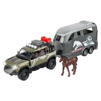 Terepkocsi lovas utánfutóval Land Rover Horse Carrier Majorette 25 cm hosszú hanggal és fénnyel kép