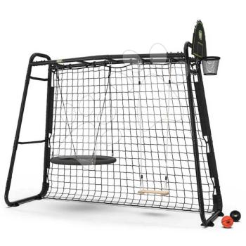 Többfunkciós fitneszközpont focihálóval GetSet Monkeybar MB205 Black Exit Toys hintákkal kosárlabdapalánkkal acél szerkezettel és tovább bővíthető kép