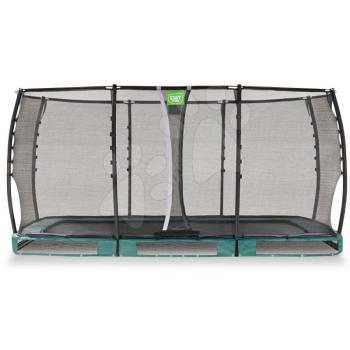 Trambulin védőhálóval Allure Premium ground Exit Toys talajmenti 244*427 cm zöld kép