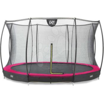 Trambulin védőhálóval Silhouette Ground Exit Toys talajmenti 427 cm átmérővel rózsaszín kép