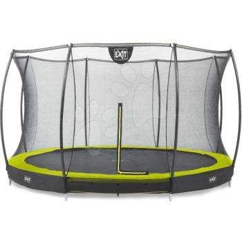 Trambulin védőhálóval Silhouette Ground Exit Toys talajmenti 427 cm átmérővel zöld kép