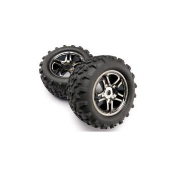 Traxxas kerék 3,8", tárcsa osztott küllő fekete króm, gumi Maxx (2)