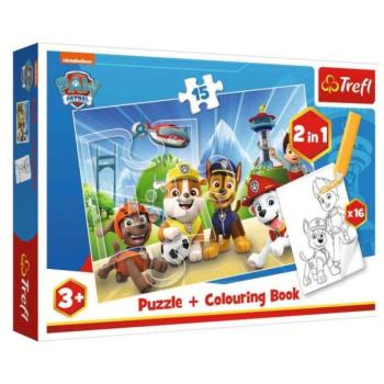 Trefl 2 az 1-ben puzzle és kifestő Paw patrol kép