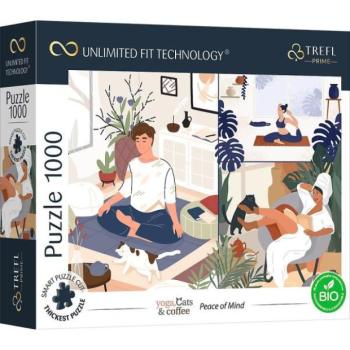 Trefl Prime Puzzle 1000 UFT – Jóga, macskák és kávé: lelki béke kép