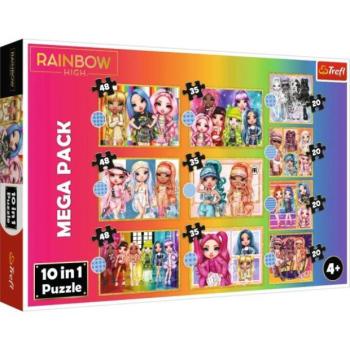 Trefl Puzzle 10v1 - Divatbabák gyűjteménye / MGA Rainbow high