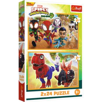 Trefl Puzzle 2x24 Spidey és dinoszauruszok kép