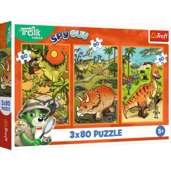 Trefl Puzzle 3x80 Treflikék a dinoszauruszok világában kép