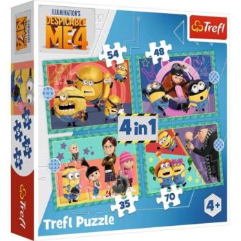 Trefl Puzzle 4v1 - Őrült Minionok / Universal Despicable Me 4 kép