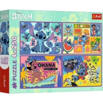 Trefl Puzzle Lilo & Stitch 4 x 250 darabos Csodálatos Stitch kép