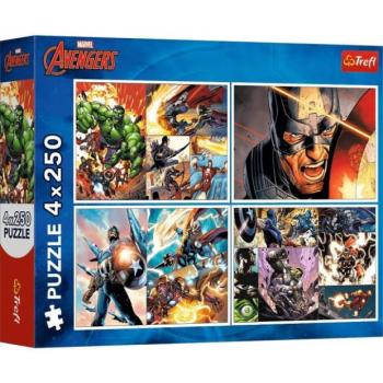 Trefl Puzzle Marvel 4 x 250 darab Hősök napjai kép
