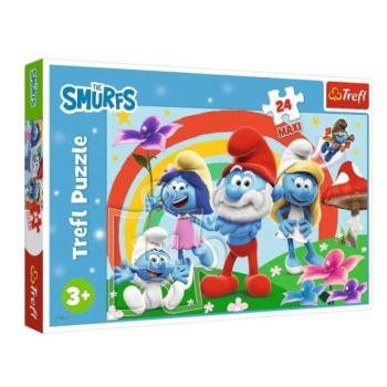 Trefl Puzzle MAXI 24 - Hupikék Törpikék / Törpnap kép