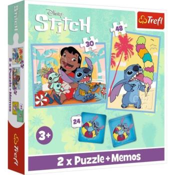 Trefl Set 3 az 1-ben Lilo&Stitch: Happy Day (2x puzzle + pexeso) kép