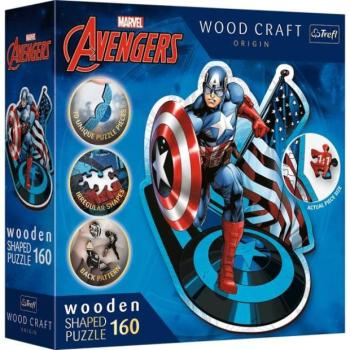 Trefl Wooden puzzle 160 darab - Fearless Amerika Kapitány / Disney Marvel Heroes kép