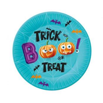 Trick or Treat papír tányér 18 cm, 6 db /cs. kép