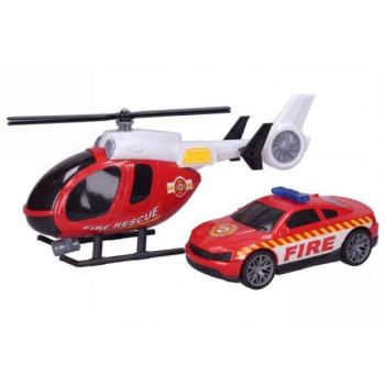 Tűzoltó helikopter effektusokkal készlet 29cm