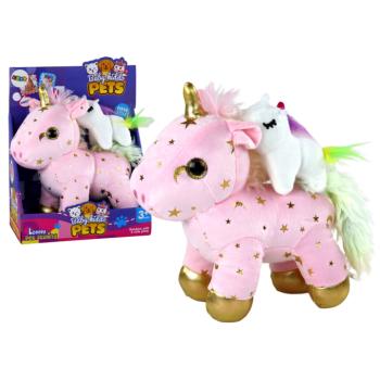 Unicorn plüss hálózsák rózsaszín csillagokkal