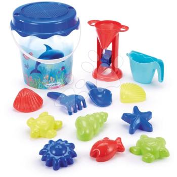 Vödör szett delfin Bucket Dolphin Écoiffier 21 cm magas áttetsző 12 kiegészítővel 18 hó-tól kép