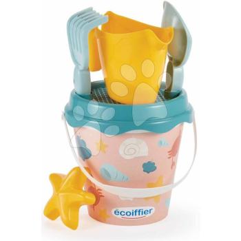 Vödör szett locsolókannával Kagyló Beach Écoiffier és lapáttal gereblyével és formával (17 cm magas) 6 darabos 18 hó-tól kép