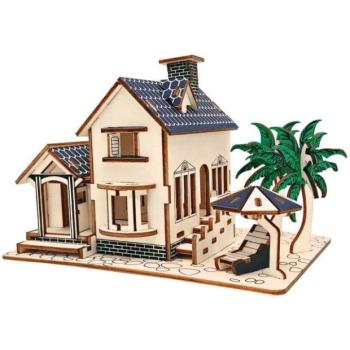 Woodcraft fa 3D puzzle ház a tengerparton kép