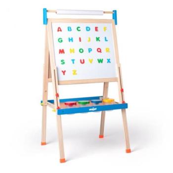 Woody ABC tábla betűkkel, tekercs papírral és tégelyekkel kép
