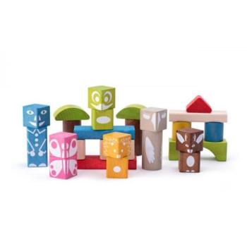Woody Cubes, színes, nyomtatva 26 db - 3,3 cm kép