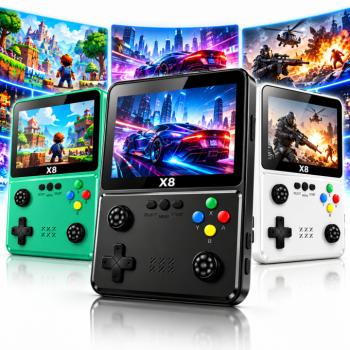 X8 hordozható retro játékkonzol – 4” IPS HD kijelző (BBV) kép